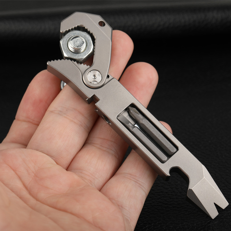 Edc Carry Pliers - ล้อแม็กไทเทเนียม EDC พกพาเครื่องมือช่าง Crowbar ไขควงเครื่องมือเปิดขวดกลางแจ้ง Multitool