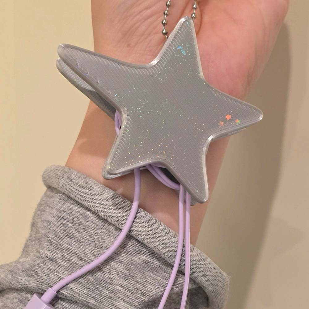 Cable Winder Keychain - ที่เก็บสายเคเบิล 3D Star – ที่เก็บสายหูฟังน่ารักสไตล์ Y2K