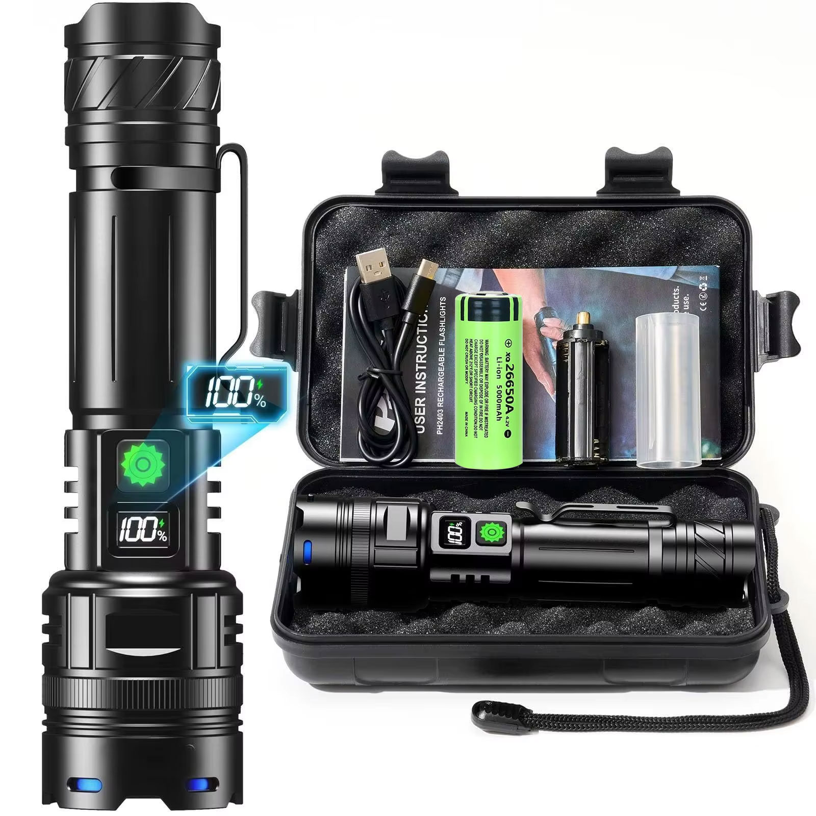 Edc Carry Pen - High Power LED ไฟฉาย USB ชาร์จที่มีประสิทธิภาพ