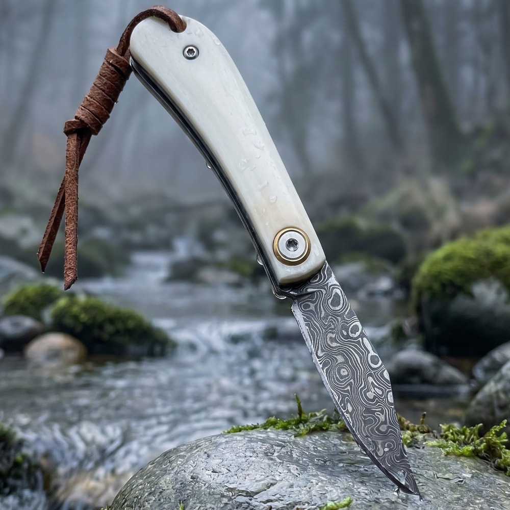 Edc Carry Pocket Knife - มีดพับสำหรับใช้งานกลางแจ้ง ด้ามทำจากกระดูกวัว มีดพกพาขนาดเล็ก ใช้ในชีวิตประจำวัน สำหรับตั้งแคมป์ เครื่องมือขนาดเล็ก