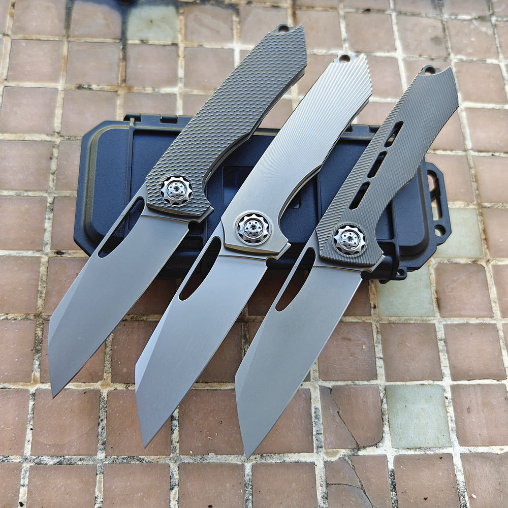 Pocket Knife Ceramic - มีดพับกลางแจ้ง 154CM รุ่นใหม่ JUFULE ด้ามไทเทเนียม ลูกปืนเซรามิก