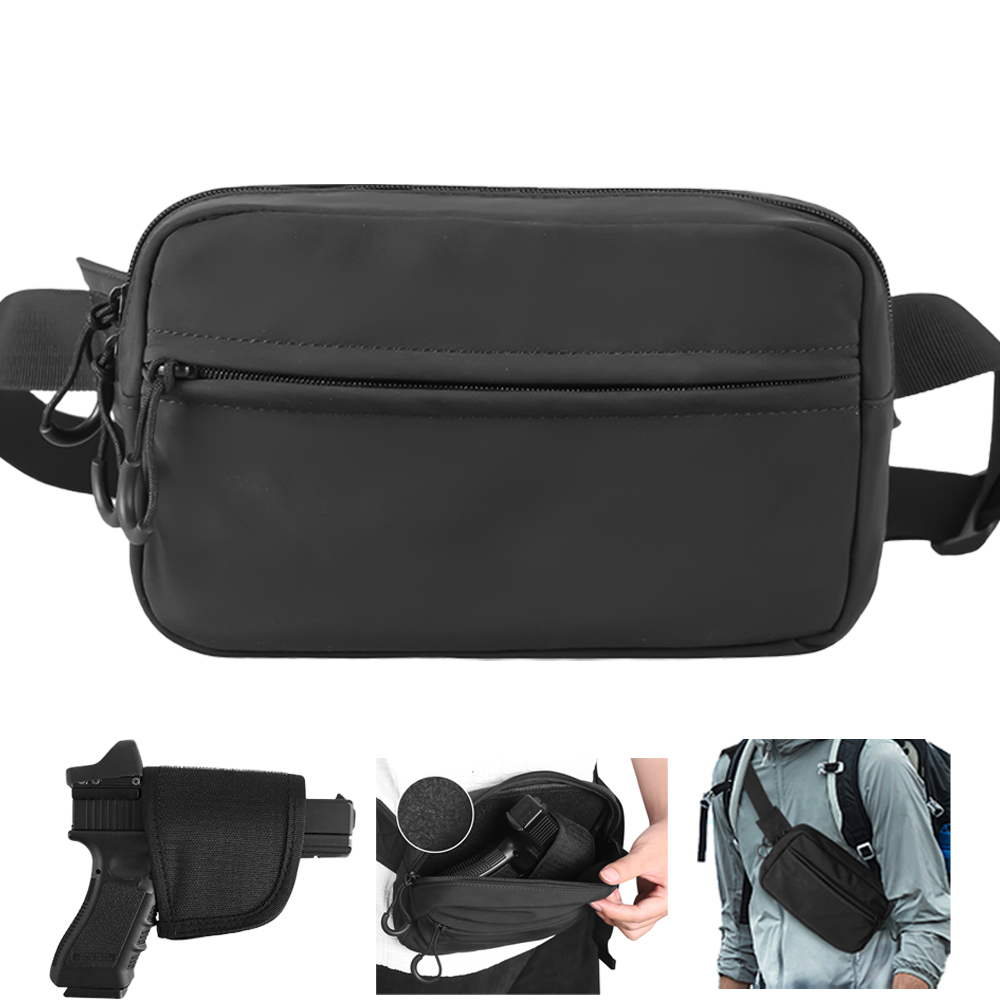 Edc Carry Gun - ยุทธวิธีCrossbodyกระเป๋าปืนพกเอวแพ็คปกปิดปืนพกพาHOLSTER EDC Fanny Packพร้อมเข็มขัดซิปสําหรับกีฬาTravel Work