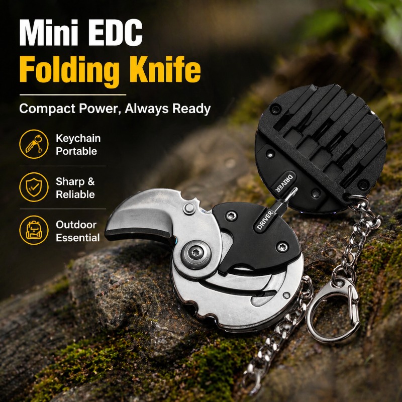 Edc Carry Coins - มีดพับพกพาแบบมีช่องใส่เหรียญ คมกริบ พกพาสะดวก ใช้เป็นจี้ห้อยคอได้ ใช้เป็นพวงกุญแจได้ มีด