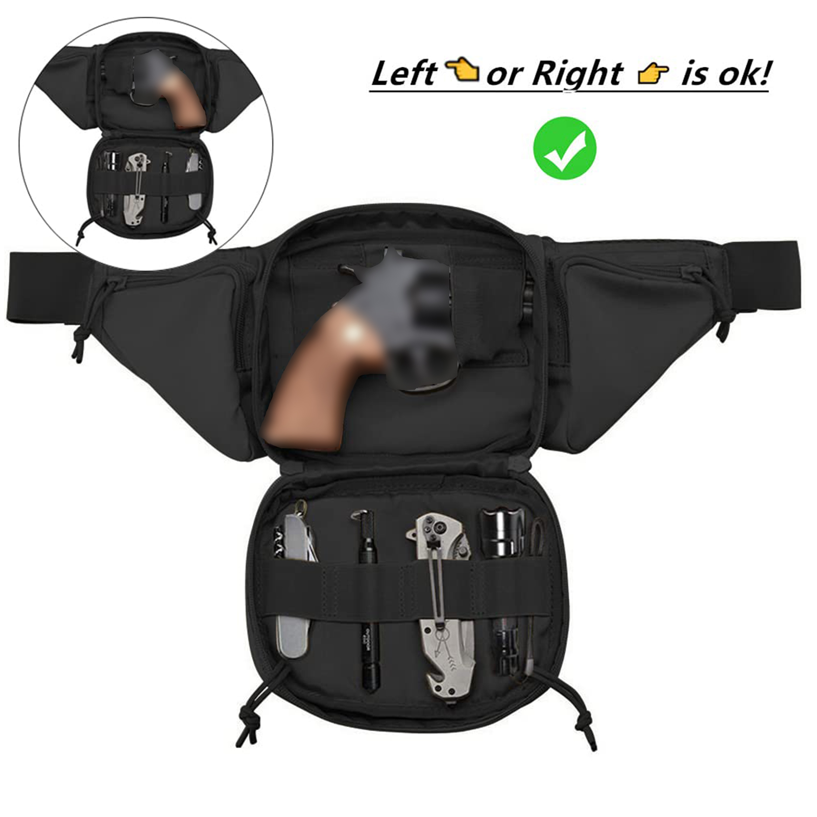 กระเป๋าคาดเอวแบบยุทธวิธี ซองใส - Edc Carry Gun บทวิจารณ์และราคา
