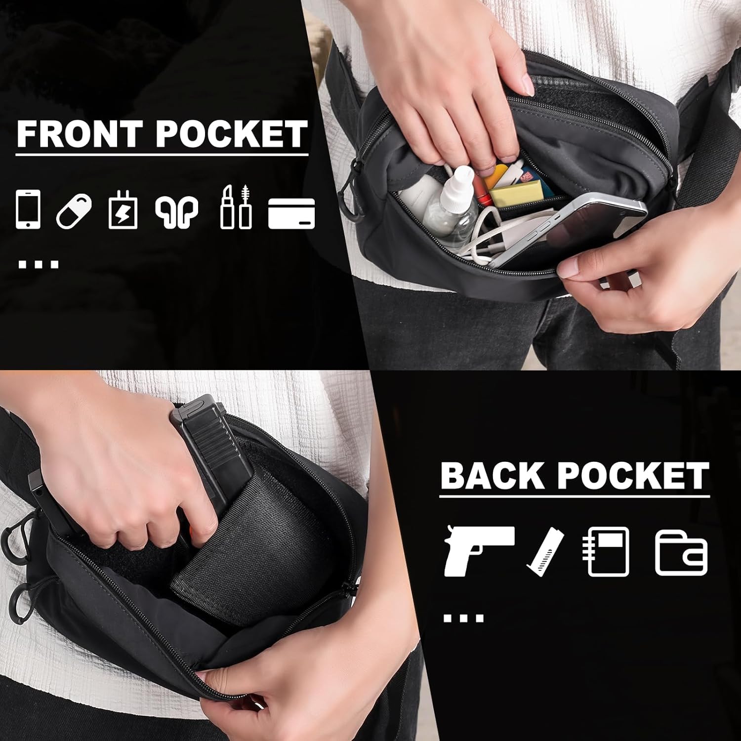 ยุทธวิธี Fanny Pack Holster ปก - Edc Carry Gun บทวิจารณ์และราคา